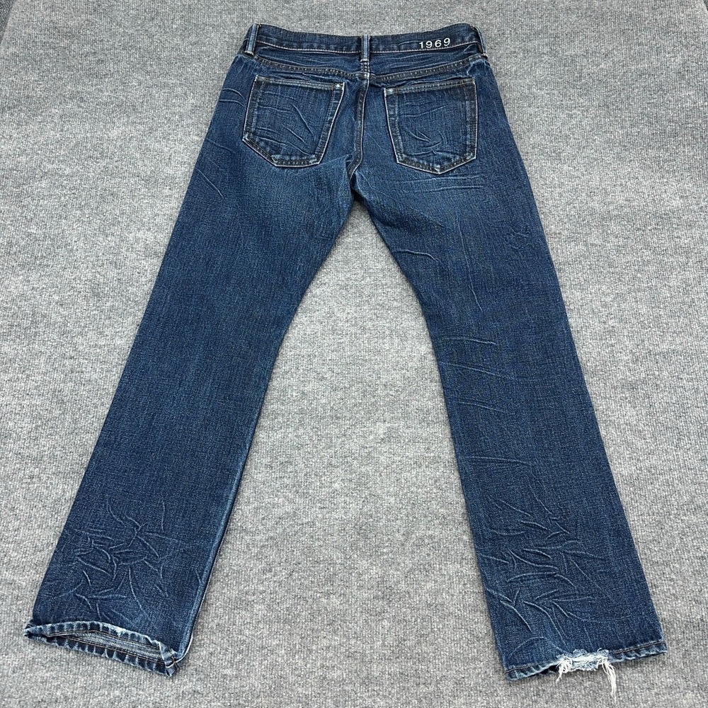 Gap 1969 Jeans Mens 30x30 (Fits 32x30) Selvedge Denim Straight Dark Honeycomb - Picture 11 of 14